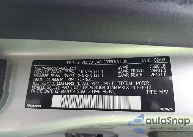 YV4992DZ5A2023651: 42551092