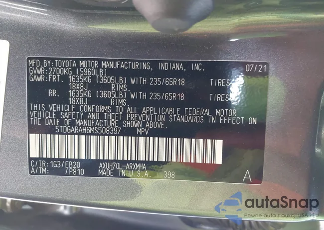 5TDGARAH6MS508397: 42551122