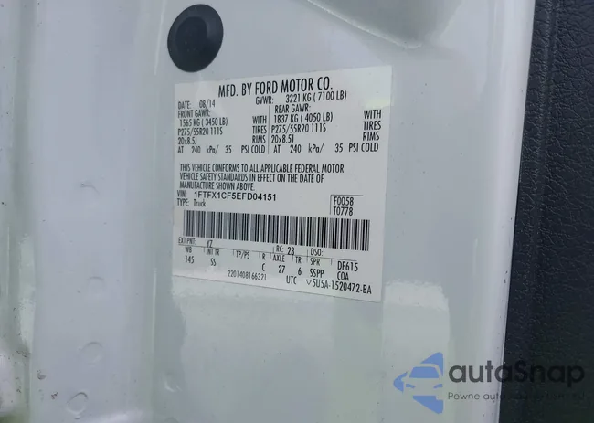 1FTFX1CF5EFD04151: 42550512