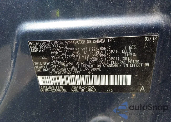 2T3ZFREVXDW012382: 42551664