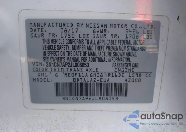 3N1CN7AP2JL808053: 42552012