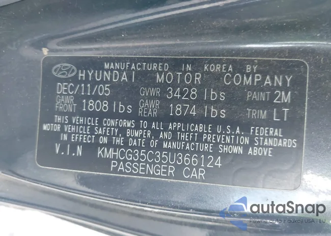 KMHCG35C35U366124: 42552097