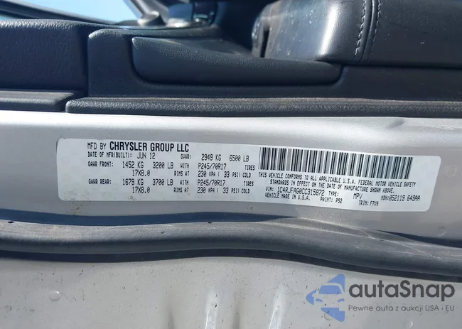 1C4RJFAG0CC315872: 42551405