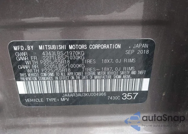 JA4AR3AU3KU004966: 42551493