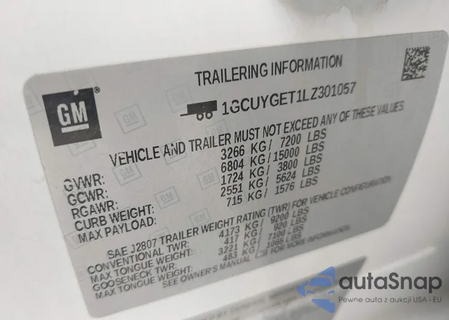 1GCUYGET1LZ301057: 42552782