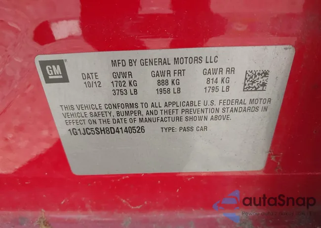 1G1JC5SH8D4140526: 42552789