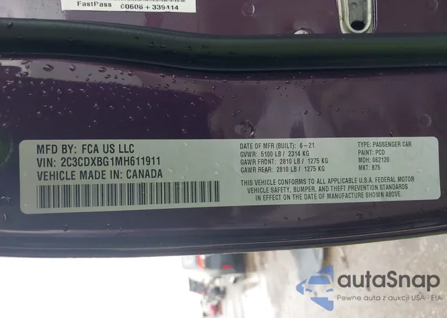 2C3CDXBG1MH611911: 42552866