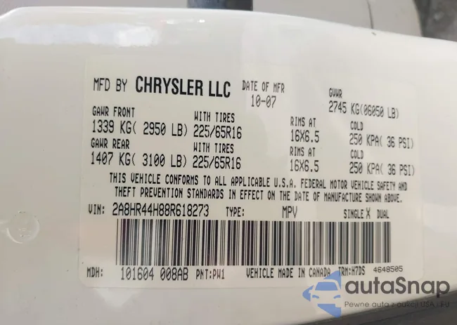 2A8HR44H88R618273: 42552989