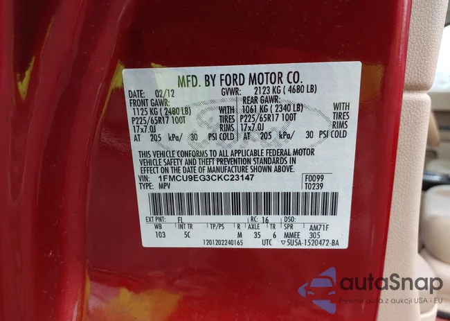 1FMCU9EG3CKC23147: 42552489