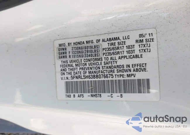 5FNRL5H63BB076675: 42553558