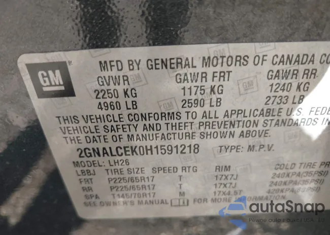 2GNALCEK0H1591218: 42553629