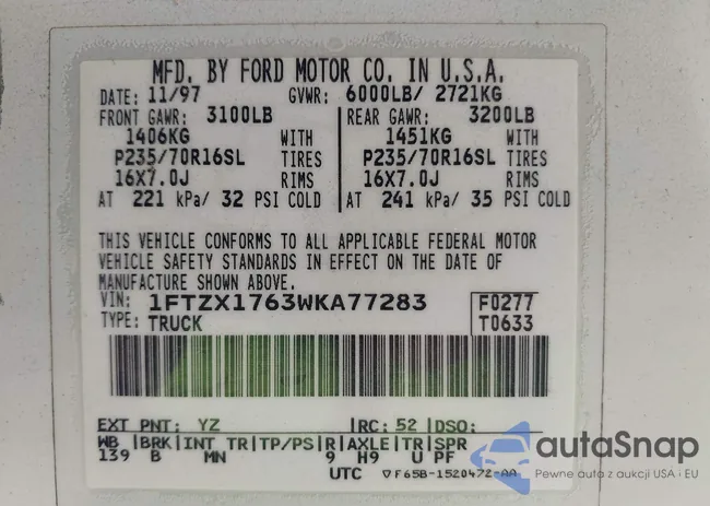 1FTZX1763WKA77283: 42553694