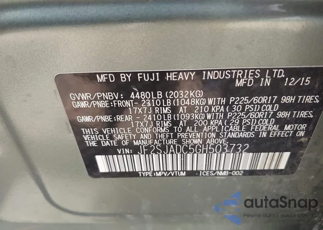 JF2SJADC5GH503732: 42553740