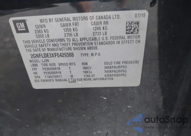 2GNFLDE3XF6429388: 42553852