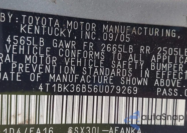 4T1BK36B56U079269: 42553872