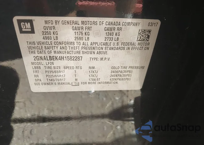 2GNALBEK4H1582287: 42553879