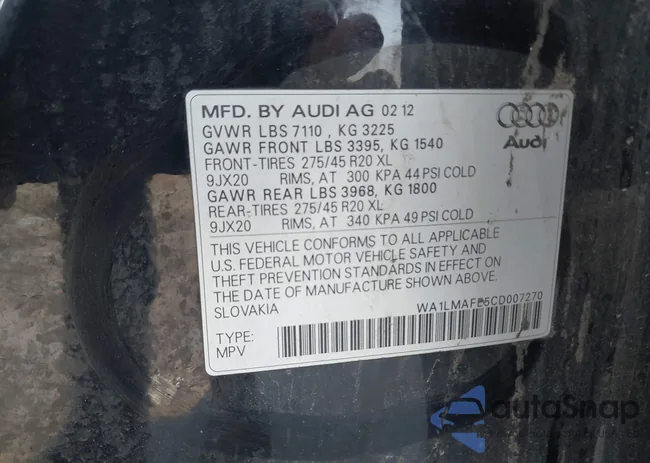 WA1LMAFE5CD007270: 42553924