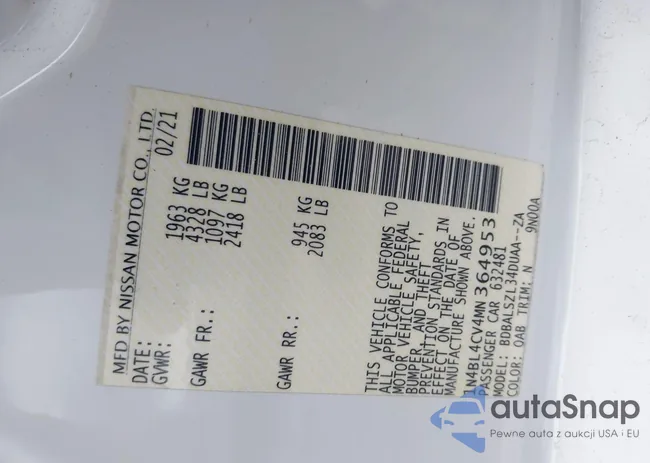 1N4BL4CV4MN364953: 42553192