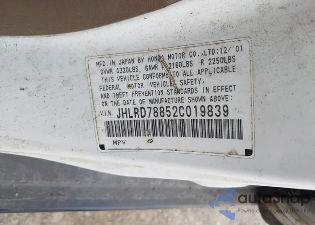 JHLRD78852C019839: 42553316