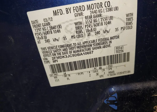 2FMDK3JC5DBA10657: 42553386