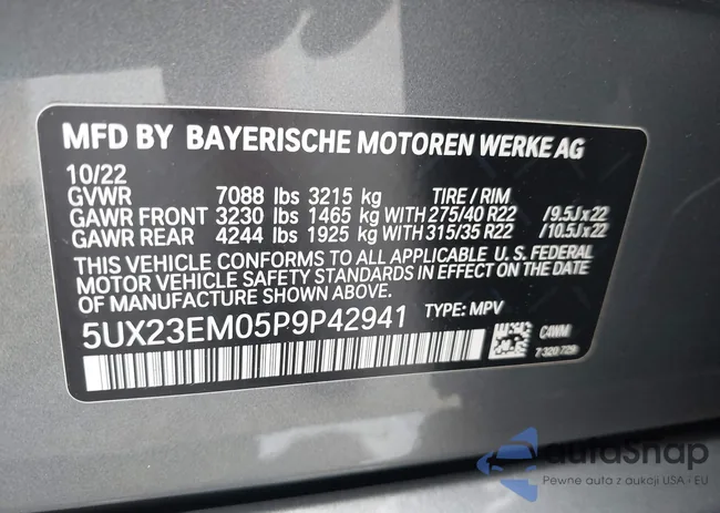 5UX23EM05P9P42941: 42553544