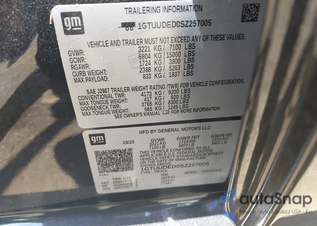 1GTUUDED0SZ257005: 42554570