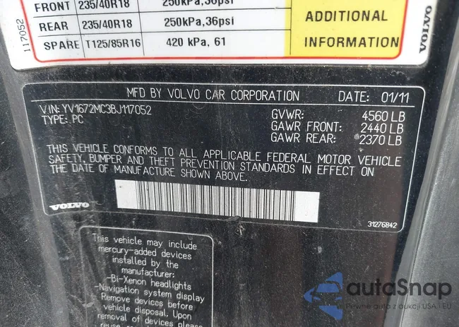 YV1672MC3BJ117052: 42554762