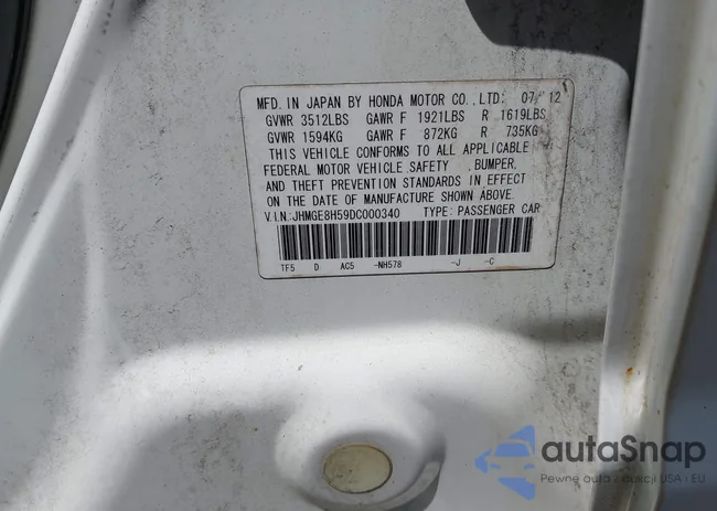 JHMGE8H59DC000340: 42555017