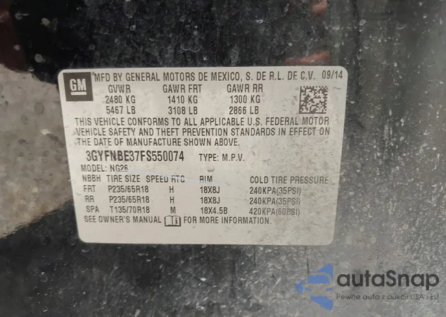 3GYFNBE37FS550074: 42554335