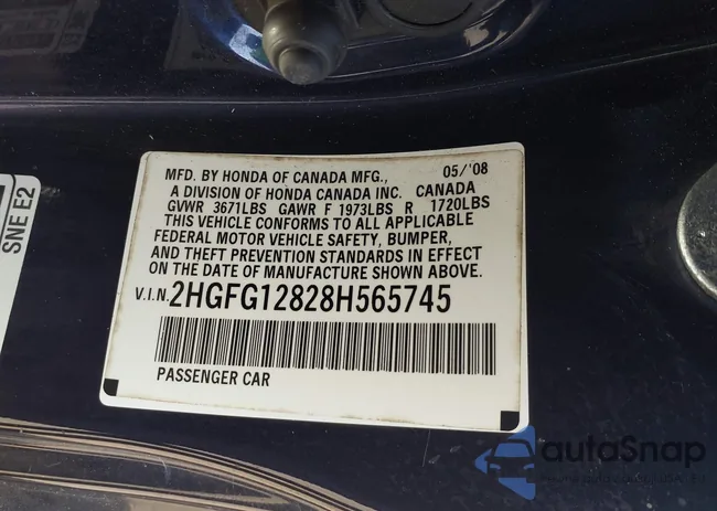 2HGFG12828H565745: 42555608