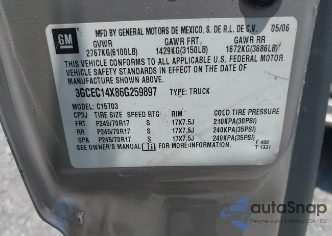 3GCEC14X86G259897: 42555732