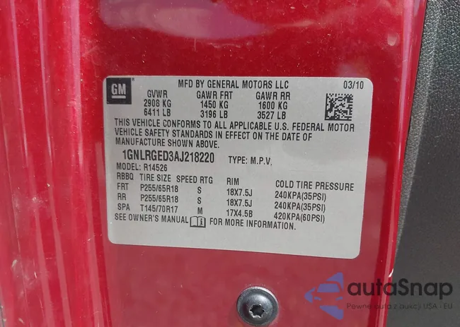 1GNLRGED3AJ218220: 42555821