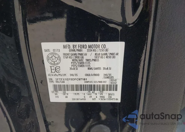 1FTFX1EF5DFC97181: 42555151