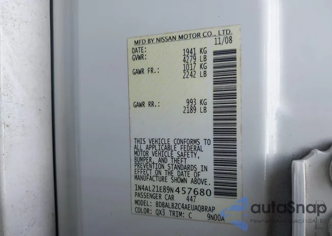 1N4AL21E89N457680: 42555357