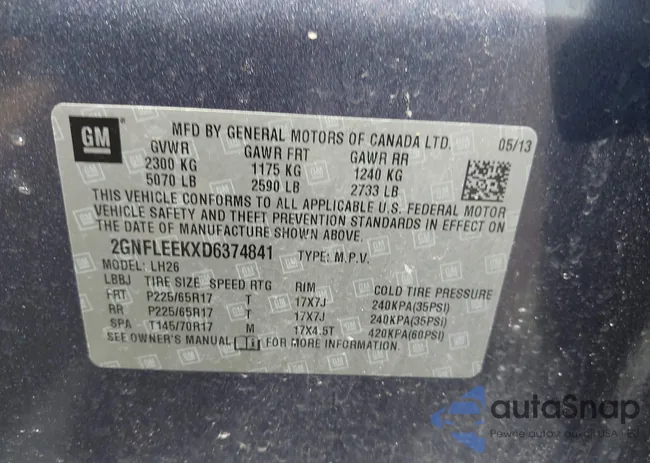 2GNFLEEKXD6374841: 42556707