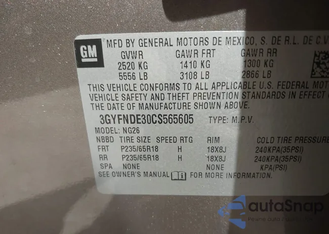 3GYFNDE30CS565605: 42556754