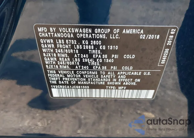 1V2CR2CA1JC561003: 42556798