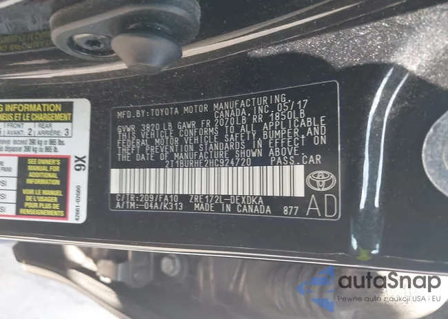 2T1BURHE2HC924720: 42556922