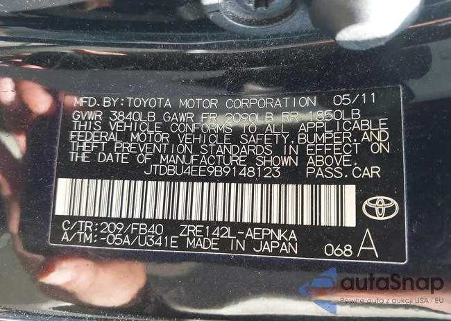 JTDBU4EE9B9148123: 42557007