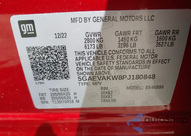 5GAEVAKW8PJ180848: 42557030