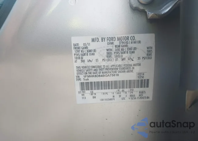 1FMHK8D84BGA75818: 42556426