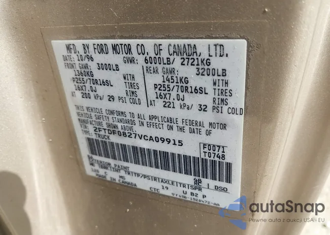 2FTDF0827VCA09915: 42557569