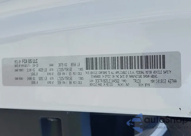 3C6TRVBG5LE104562: 42557583