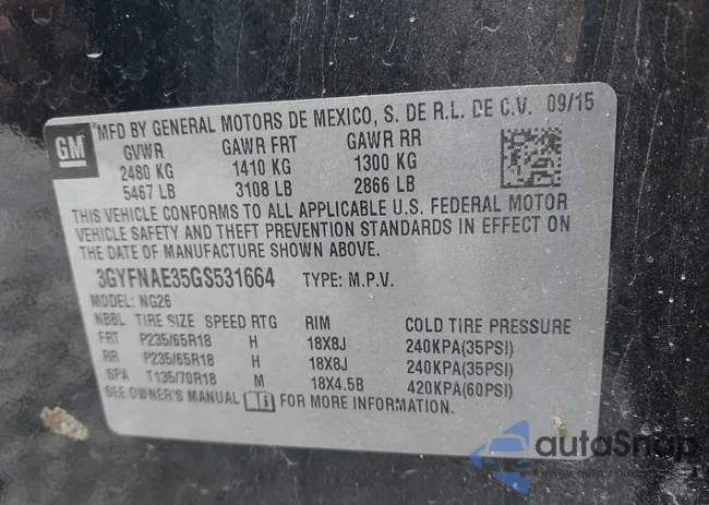 3GYFNAE35GS531664: 42557613