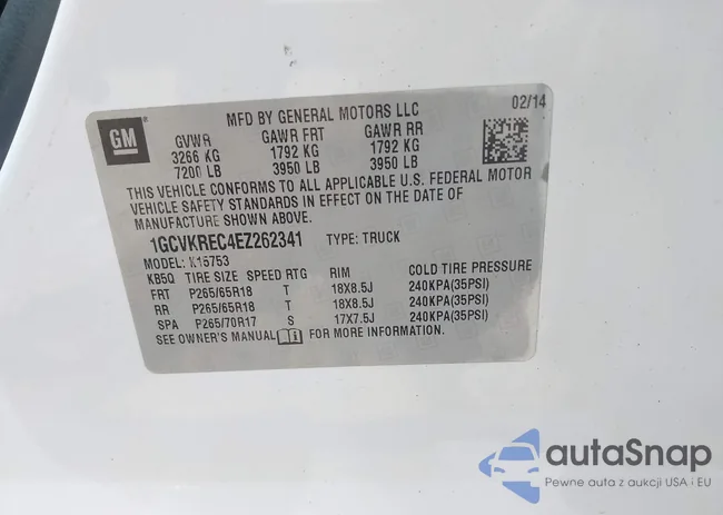 1GCVKREC4EZ262341: 42557676