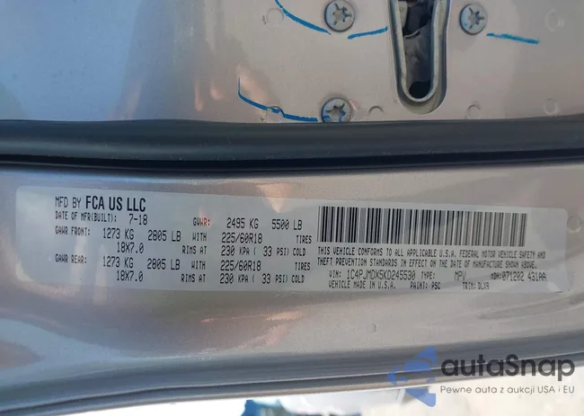 1C4PJMDX5KD245530: 42557767