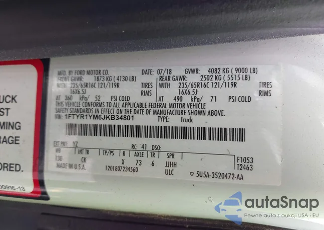 1FTYR1YM6JKB34801: 42557786