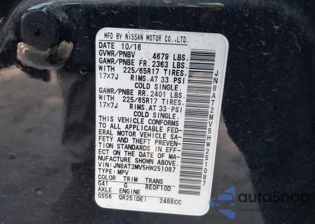 JN8AT2MV5HW251087: 42557800