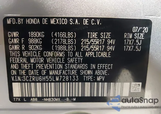 3CZRU6H55LM728133: 42558050