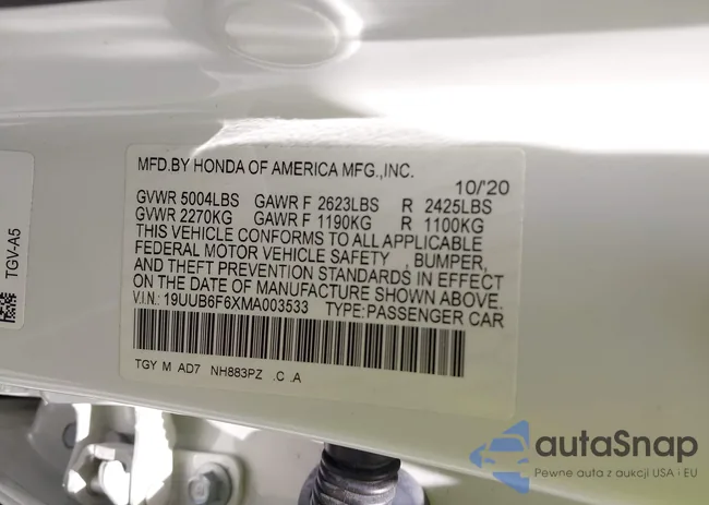 19UUB6F6XMA003533: 42558053